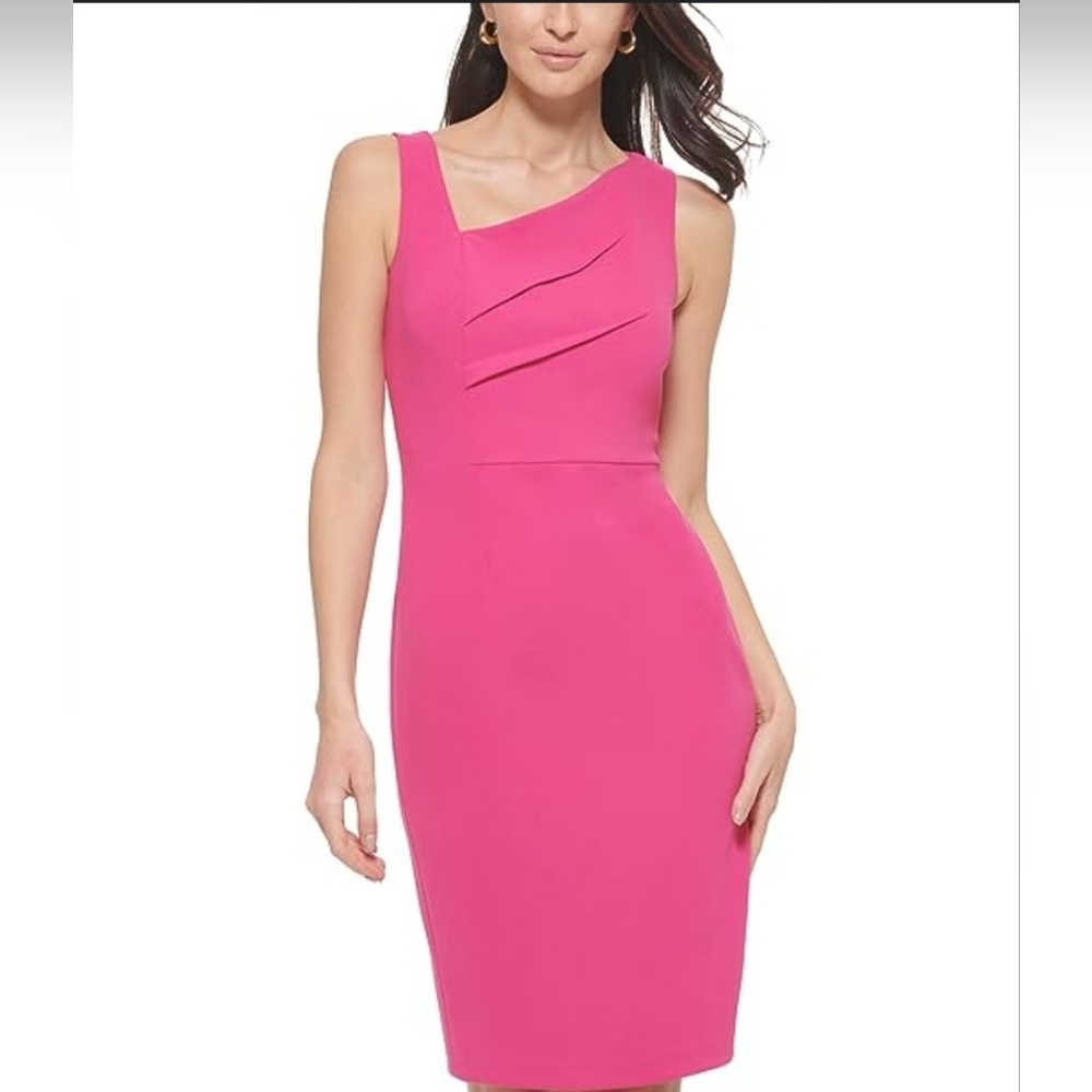 Calvin Klein Sheath Dress Hot Pink Size 14